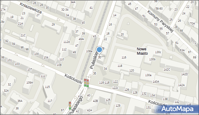 Wrocław, Pułaskiego Kazimierza, gen., 30, mapa Wrocławia