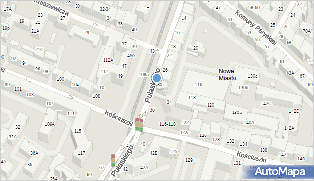 Wrocław, Pułaskiego Kazimierza, gen., 32, mapa Wrocławia