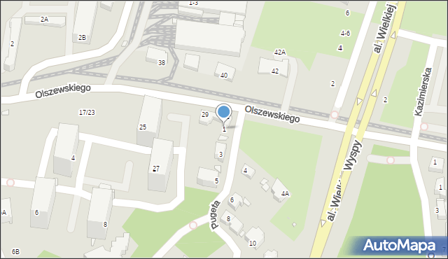 Wrocław, Pugeta Ludwika, 1, mapa Wrocławia