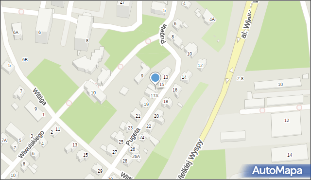 Wrocław, Pugeta Ludwika, 17, mapa Wrocławia