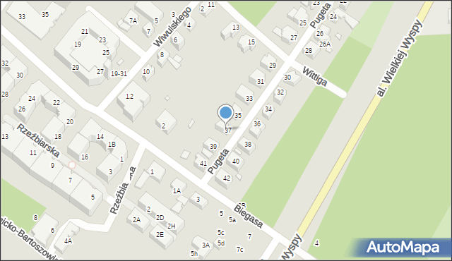 Wrocław, Pugeta Ludwika, 37, mapa Wrocławia