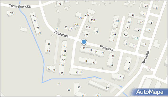 Wrocław, Pustecka, 30, mapa Wrocławia