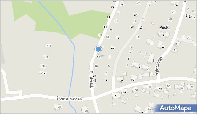 Wrocław, Pustecka, 53, mapa Wrocławia