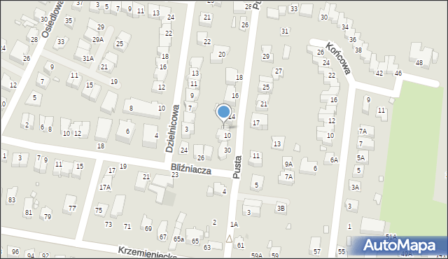 Wrocław, Pusta, 12, mapa Wrocławia