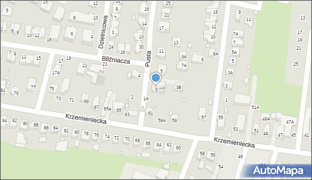 Wrocław, Pusta, 3, mapa Wrocławia