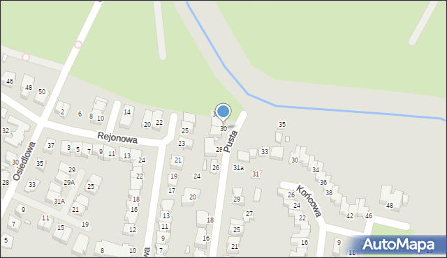 Wrocław, Pusta, 30, mapa Wrocławia