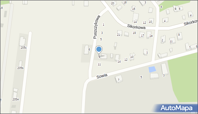 Wronowice, Puszczykowa, 9, mapa Wronowice