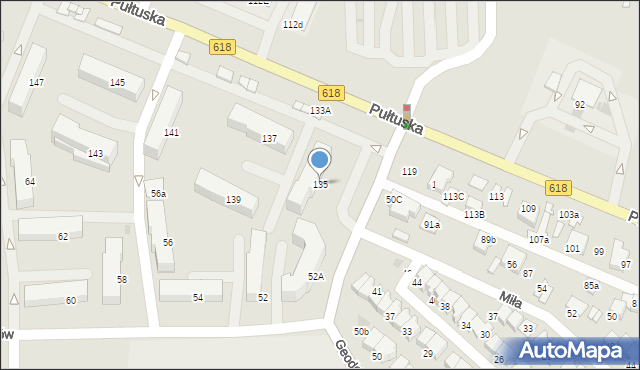 Wyszków, Pułtuska, 135, mapa Wyszków