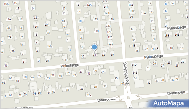 Wyszków, Pułaskiego Kazimierza, gen., 34, mapa Wyszków