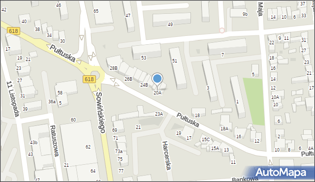 Wyszków, Pułtuska, 22b, mapa Wyszków