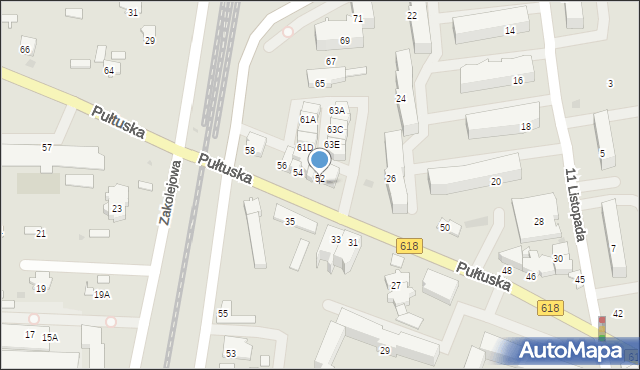 Wyszków, Pułtuska, 52B, mapa Wyszków