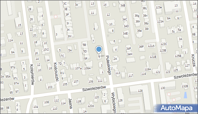 Ząbki, Pułaskiego Kazimierza, gen., 5, mapa Ząbki