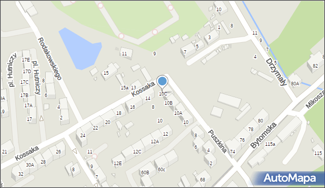 Zabrze, Puszkina Aleksandra, 10C, mapa Zabrza