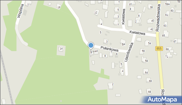 Zaklików, Pułankowa, 9, mapa Zaklików