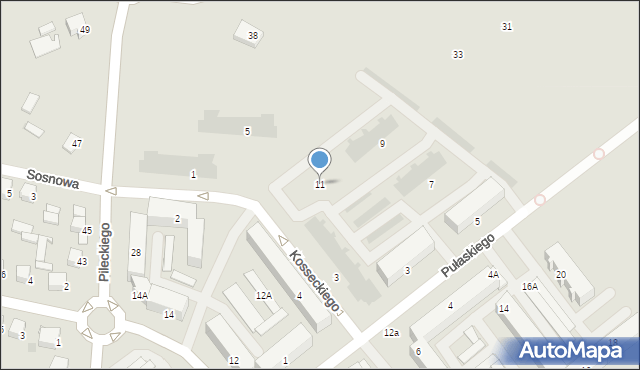 Zambrów, Pułaskiego Kazimierza, gen., 11, mapa Zambrów