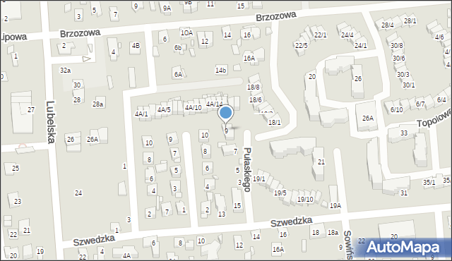 Zamość, Pułaskiego Kazimierza, gen., 9, mapa Zamościa