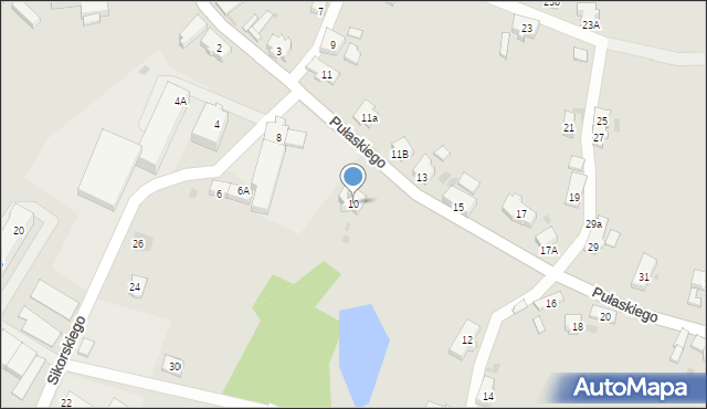 Żary, Pułaskiego Kazimierza, gen., 10, mapa Żary