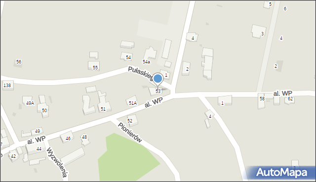 Żary, Pułaskiego Kazimierza, gen., 53, mapa Żary