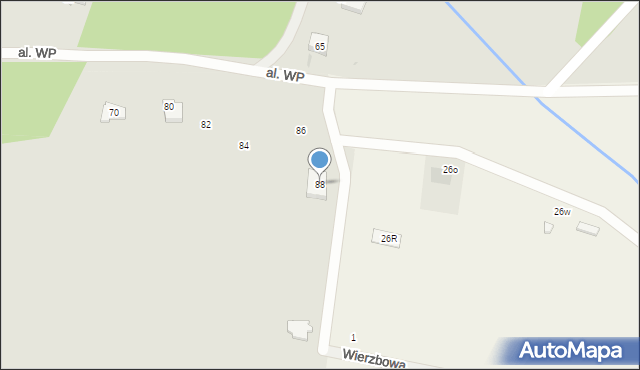 Żary, Pułaskiego Kazimierza, gen., 88, mapa Żary