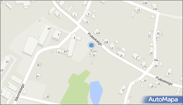 Żary, Pułaskiego Kazimierza, gen., 8a, mapa Żary