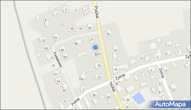 Żelistrzewo, Pucka, 35, mapa Żelistrzewo