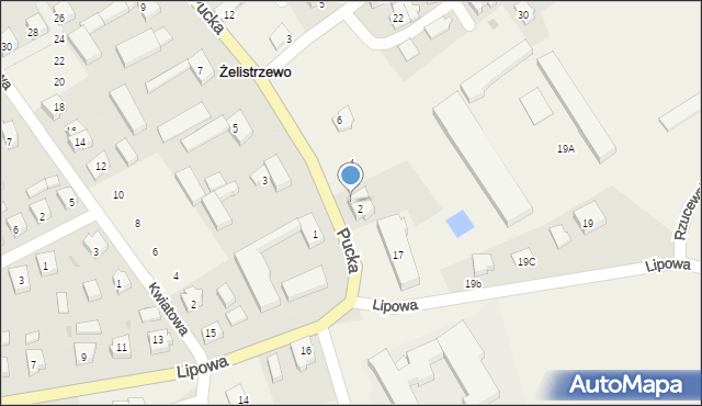 Żelistrzewo, Pucka, 4a, mapa Żelistrzewo