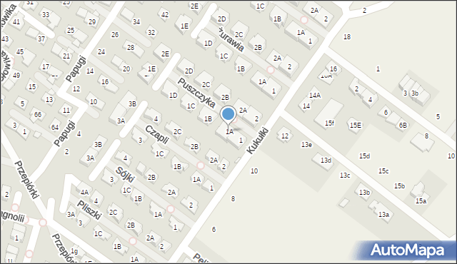 Zgorzała, Puszczyka, 1A, mapa Zgorzała