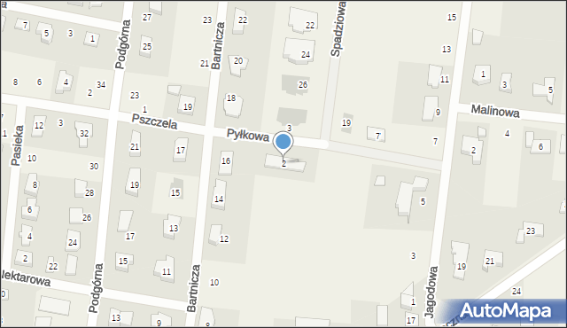 Biskupice, Pyłkowa, 2, mapa Biskupice