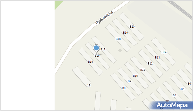 Brynek, Pyskowicka, B16, mapa Brynek