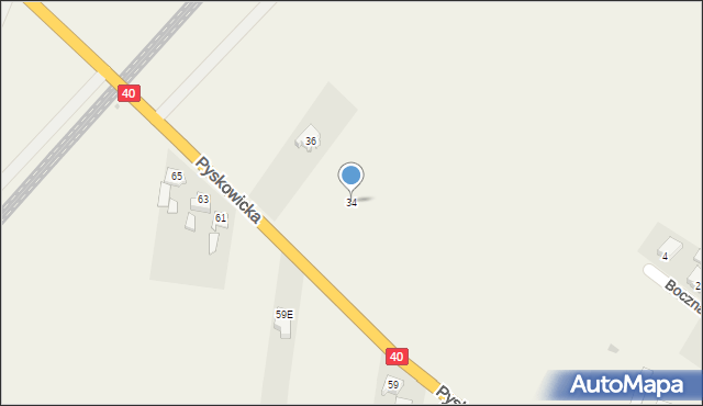 Bycina, Pyskowicka, 34, mapa Bycina