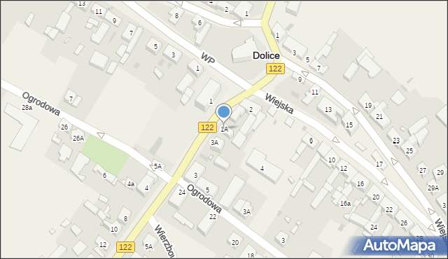 Dolice, Pyrzycka, 1A, mapa Dolice