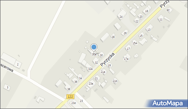 Dolice, Pyrzycka, 30a, mapa Dolice