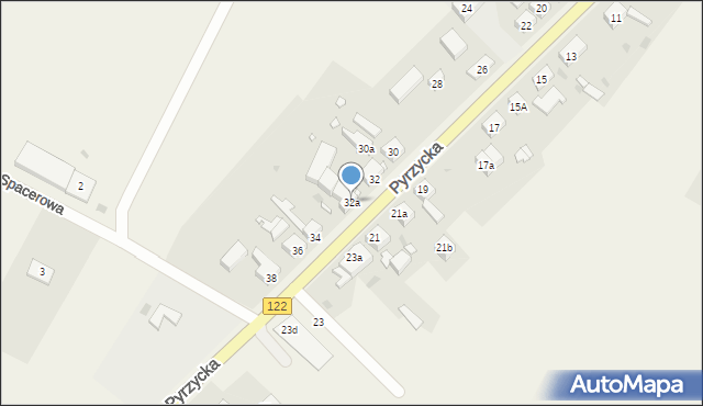 Dolice, Pyrzycka, 32a, mapa Dolice