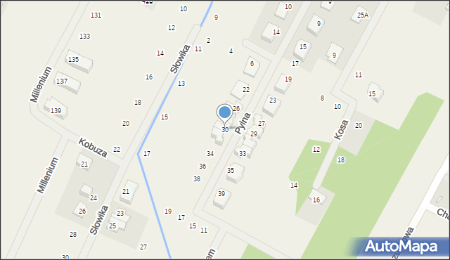 Głosków, Pylna, 30, mapa Głosków