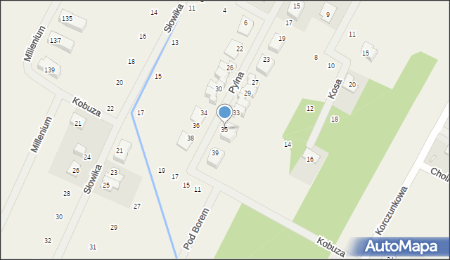 Głosków, Pylna, 35, mapa Głosków