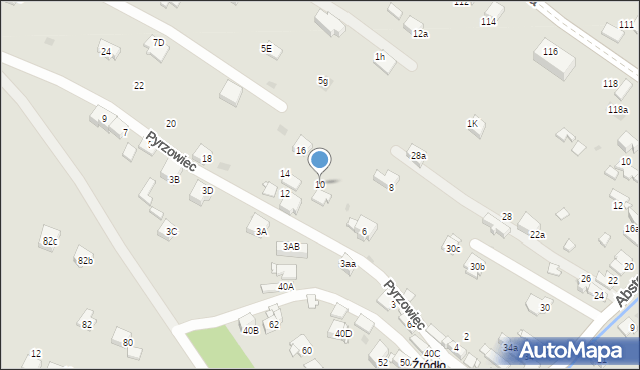 Jaworzno, Pyrzowiec, 10, mapa Jaworzno
