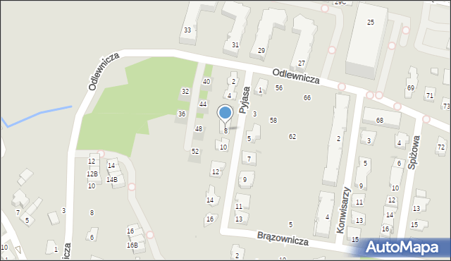 Kraków, Pyjasa Stanisława, 8, mapa Krakowa