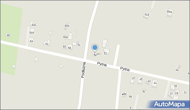 Kraków, Pylna, 54, mapa Krakowa