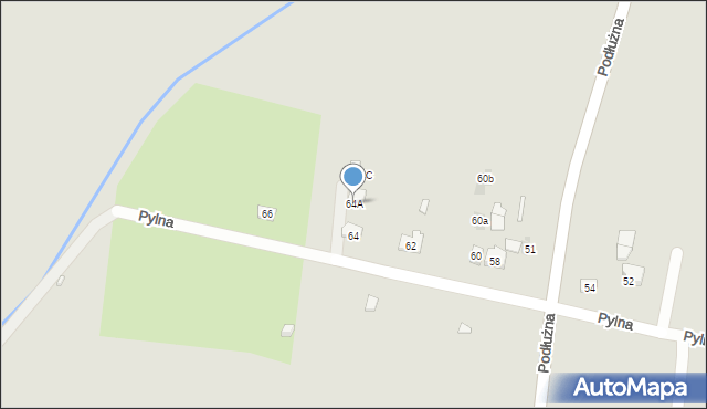 Kraków, Pylna, 64A, mapa Krakowa