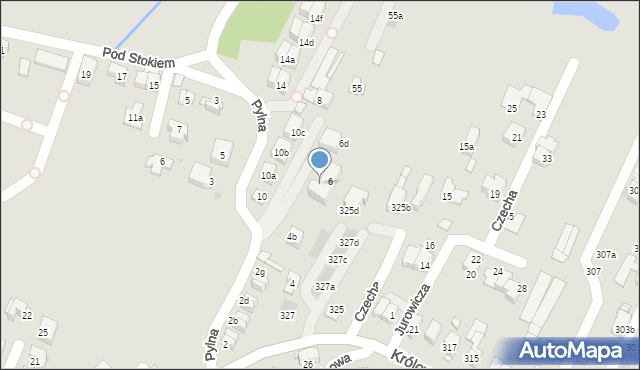 Kraków, Pylna, 6a, mapa Krakowa