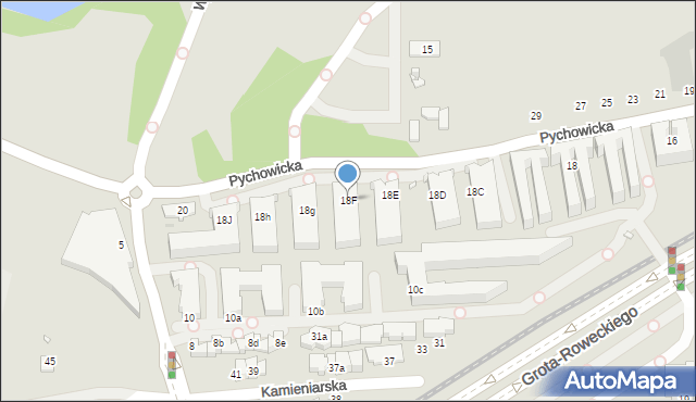 Kraków, Pychowicka, 18F, mapa Krakowa