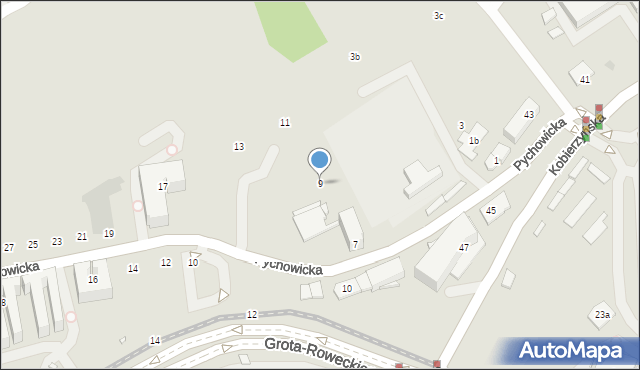 Kraków, Pychowicka, 9, mapa Krakowa