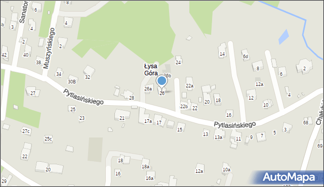 Kraków, Pytlasińskiego Władysława, 26, mapa Krakowa