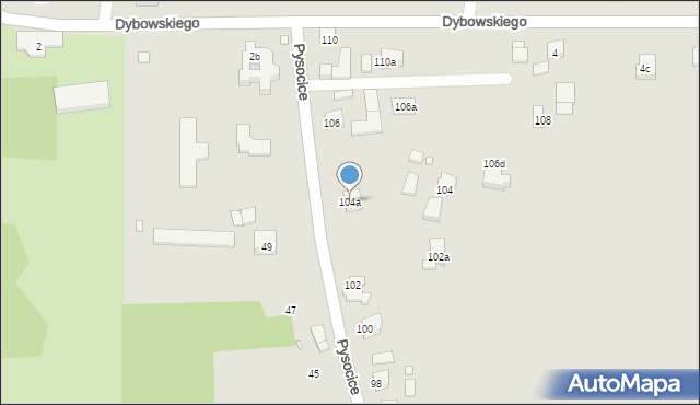 Kraków, Pysocice, 104a, mapa Krakowa