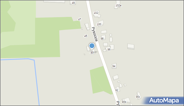 Kraków, Pysocice, 43, mapa Krakowa