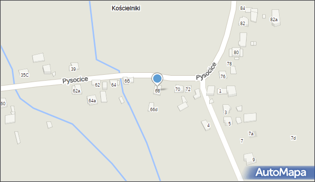 Kraków, Pysocice, 68, mapa Krakowa