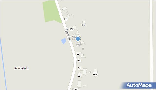Kraków, Pysocice, 90a, mapa Krakowa