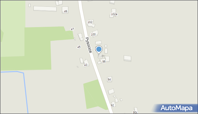 Kraków, Pysocice, 96a, mapa Krakowa