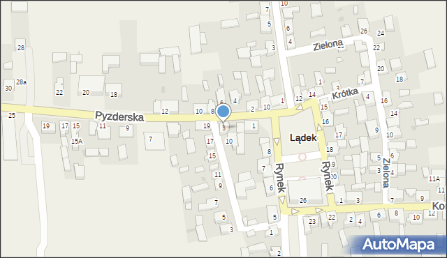 Lądek, Pyzderska, 3, mapa Lądek