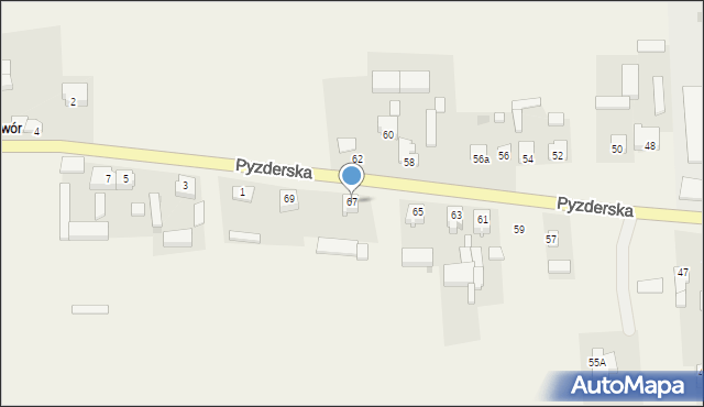 Lądek, Pyzderska, 67, mapa Lądek